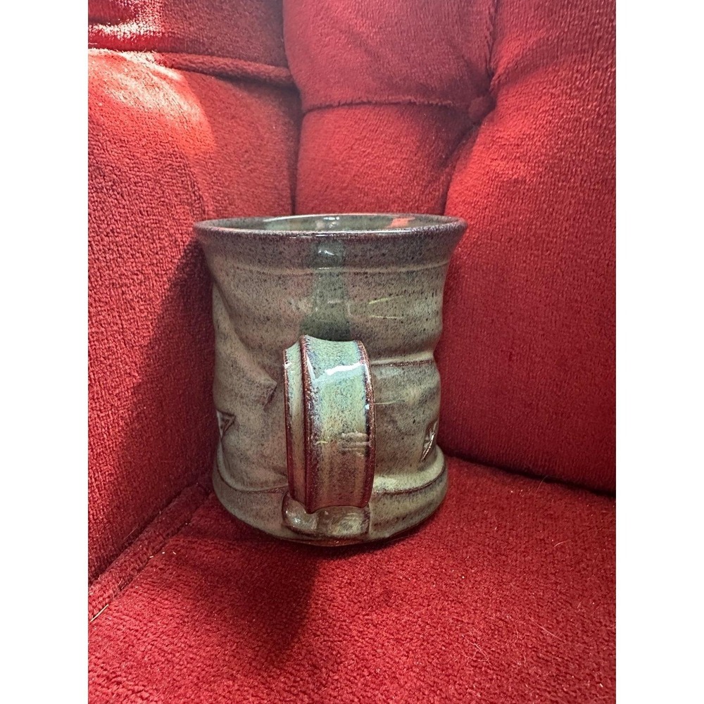 Coffee Mug Pottery Ceramic 16 oz Green Speckled - Picture 2 of 11